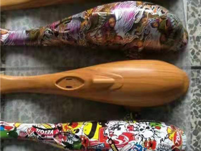 威海渔具水转印加工鱼竿手柄水披覆木纹碳素纹各种迷彩纹