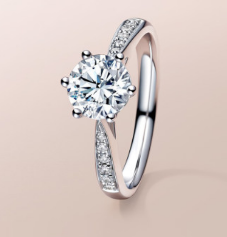 克拉钻石戒指定制专柜正品珠宝六爪求婚结婚钻戒18K
